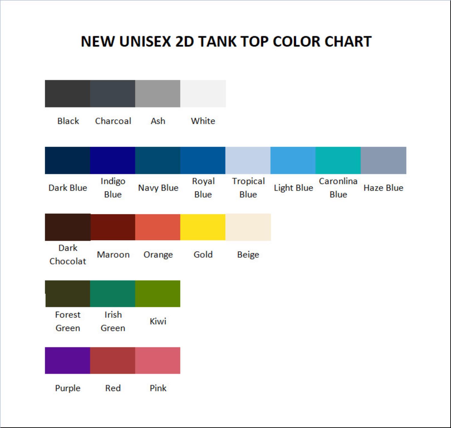 tank top color chart - Hellsing Ultimate Merch