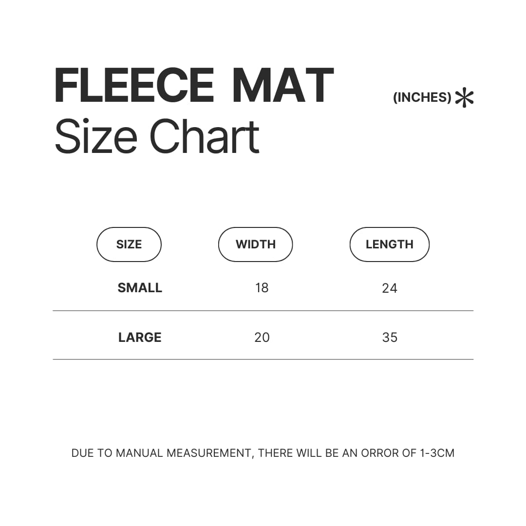 Fleece Mat Size Chart - Hellsing Ultimate Merch