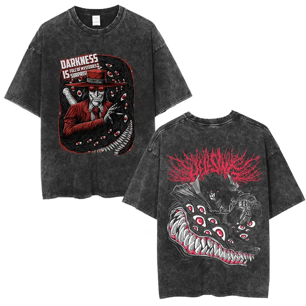 Hellsing Ultimate Gothic Design Mineral Wash T-shirt