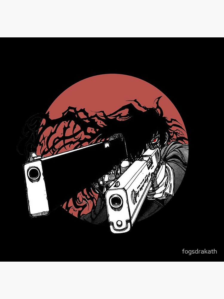 Alucard Monochrome Portrait Throw Pillow - Image 2