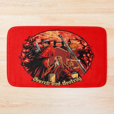 Search And Destroy Gothic Print Bath Mat
