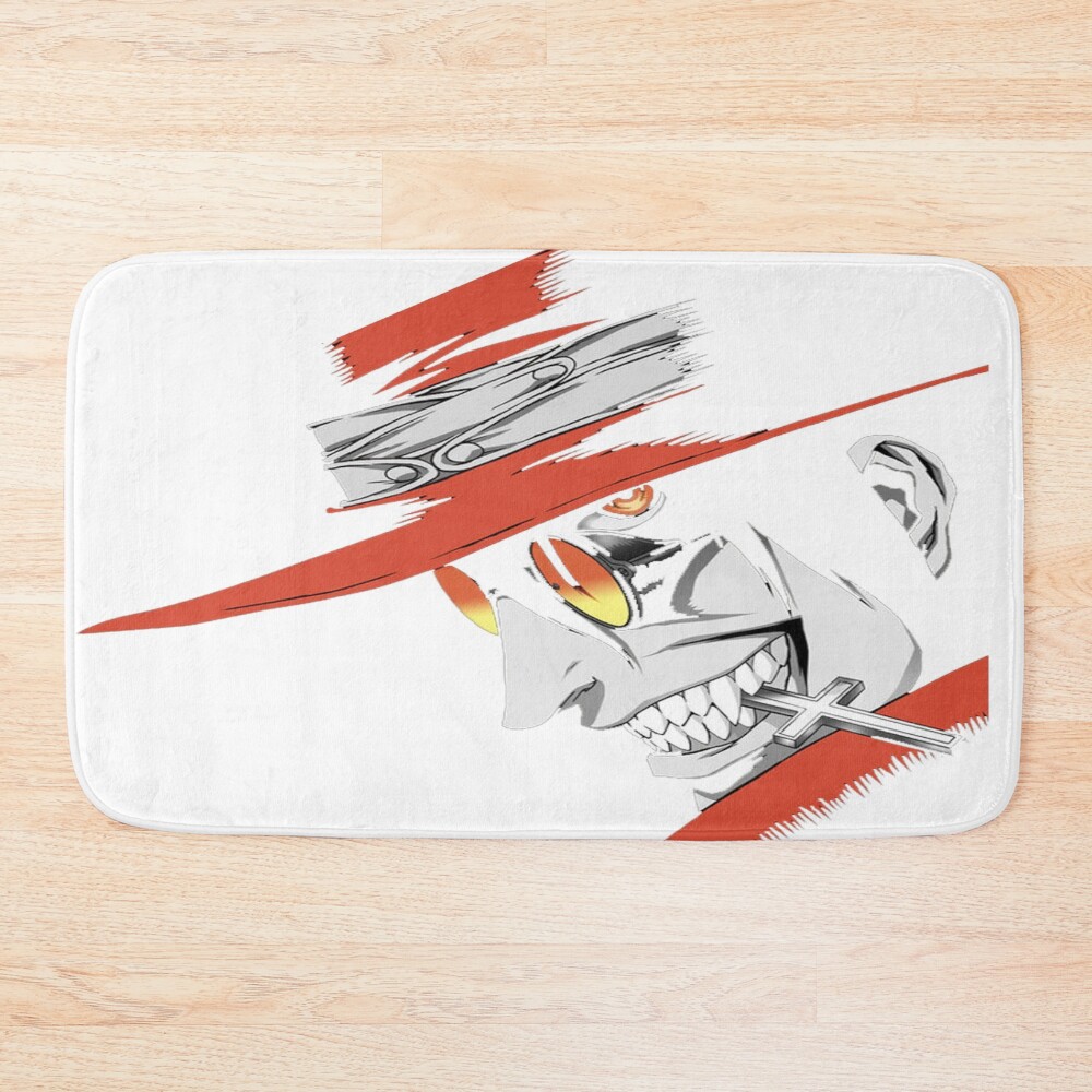 Alucard Menacing Face Closeup Bath Mat
