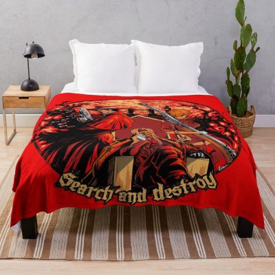 Search And Destroy Gothic Print Throw Blanket