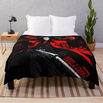 Alucard Intense Anime Expression Throw Blanket