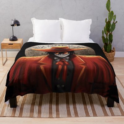 Alucard Black Hat Vampire Throw Blanket