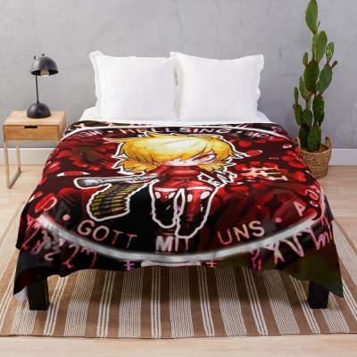 Seras Victoria Vampire Gun Girl Throw Blanket