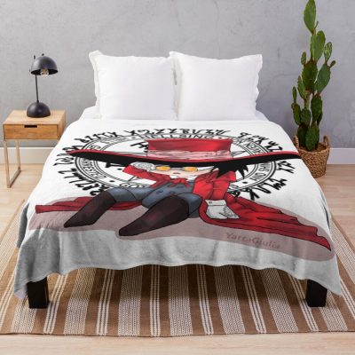 Alucard Sharp Glare Silhouette Throw Blanket