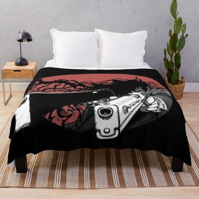 Alucard Monochrome Portrait Throw Blanket
