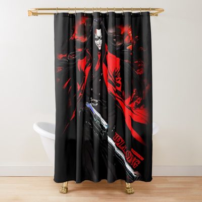 Alucard Intense Anime Expression Shower Curtain