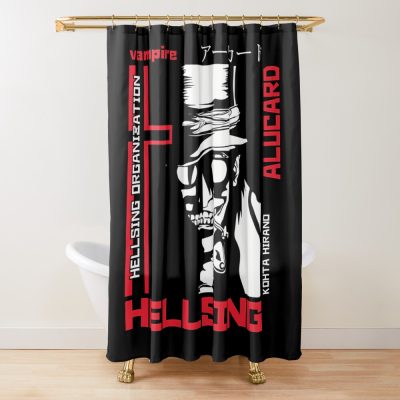 Hellsing Elegant Black Emblem Shower Curtain