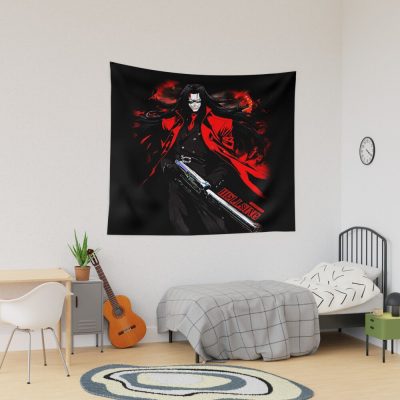 Alucard Intense Anime Expression Tapestry