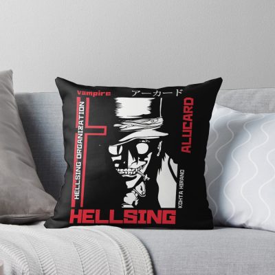 Hellsing Elegant Black Emblem Throw Pillow