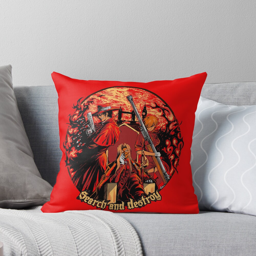 Search And Destroy Gothic Print Throw Pillow