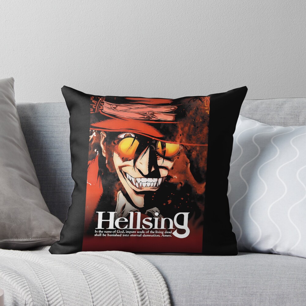 Alucard V2 Dark Portrait Throw Pillow