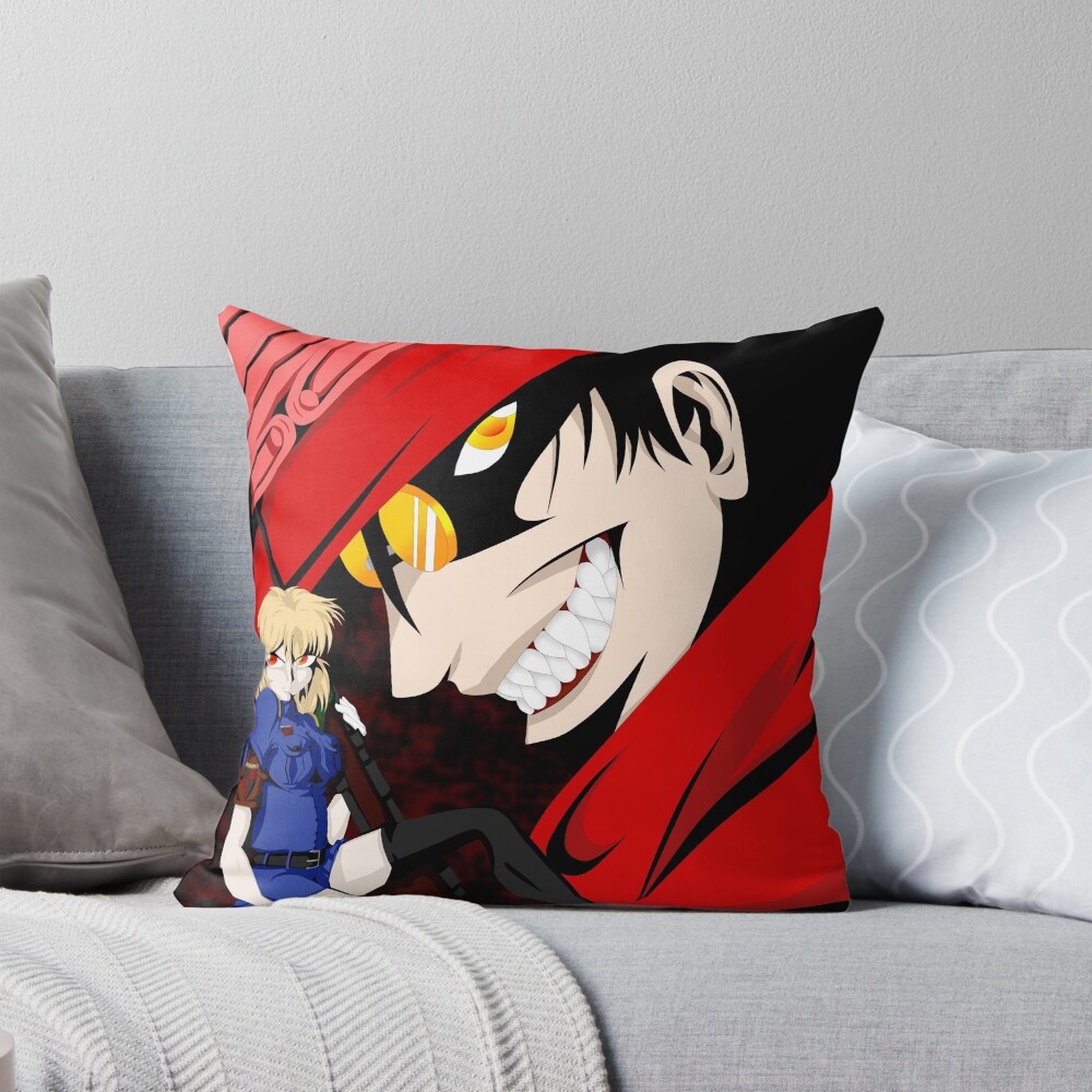Alucard And Seras Gothic Partners Throw Pillow